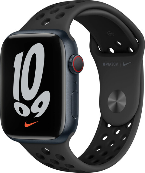 Apple Watch Series 7 Nike 45mm Cellular Aluminiumgehäuse mitternacht Sportarmband schwarz 