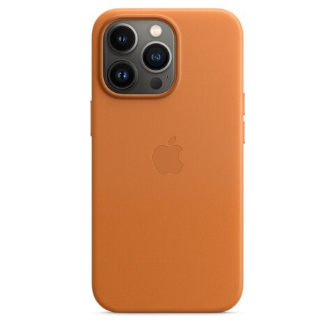 Apple Leder Case MagSafe iPhone 13 Pro goldbraun