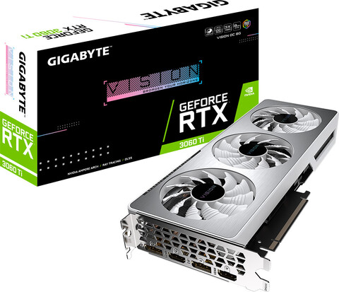 Refurbished Gigabyte GeForce RTX 3060 Ti VISION OC 8GB V2 LHR Grafikkarte für 454.00 EUR