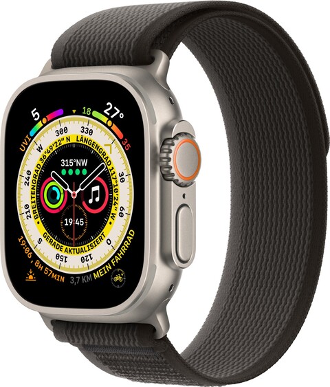 Apple Watch Ultra 49mm Cellular Titangehäuse Trail Loop S/M schwarz