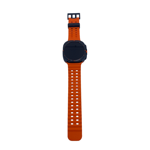 Samsung Galaxy Watch Ultra 47mm titanium gray mit Silikonarmband orange
