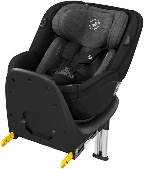 Maxi-Cosi Mica, 360 drehbarer i-Size Kindersitz inkl. ISOFIX Basis, Gruppe 0+/1 Autositz (bis ca. 105 cm / 18 kg) G-Cell Seitenschutz, nutzbar ab der Geburt bis ca. 4 Jahre, Authentic Black