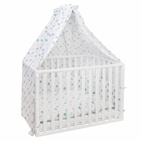 Komplettbettset ARIANNA Bett Babybett Bettchen MDF Weiß 58 x 108 cm
