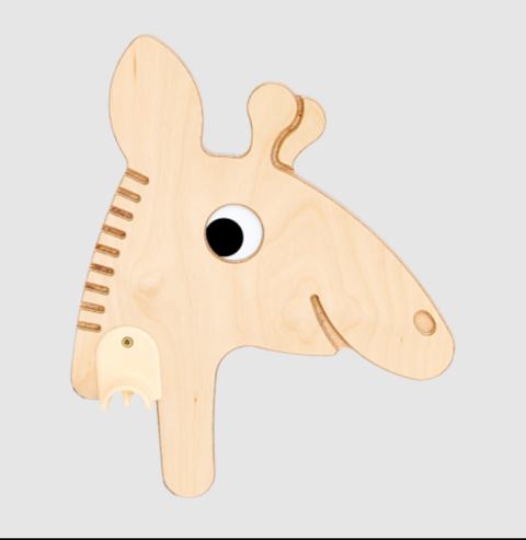 QuarttoLino® Giraffenkopf aus Holz – Zubehör für Kinderhochstuhl - Neu