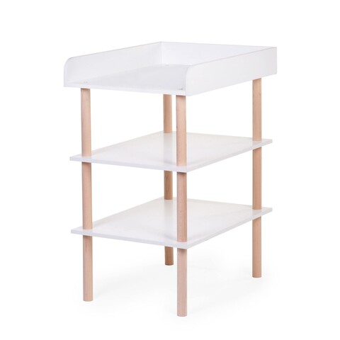 Childhome Wickeltisch Weiß Natur – Stabile Baby-Wickelkommode - Wie neu