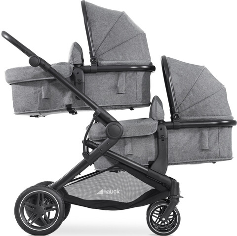 hauck Geschwisterwagen Atlantic Twin Melange Grey