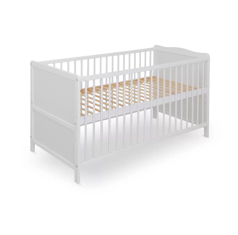Urra Kinderbett 70x140 cm weiß – Massivholz, höhenverstellbar, umbaubar - Neu