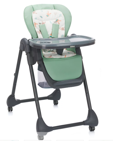 Fillikid Mio Hochstuhl mit einstellbarer Liegeposition grau grün