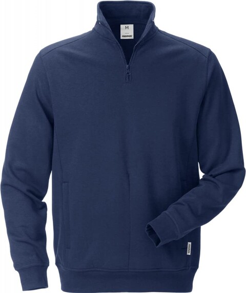 Fristads Sweatshirt 7607 SM mit kurzem Reißverschluss in Marineblau - Neu