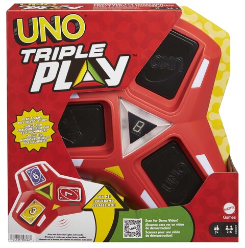 Mattel UNO Triple Play Kartenspiel Gesellschaftsspiel