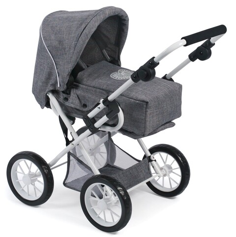 Bayer-Chic Kombi Leni Puppen-Kinderwagen mit Einkaufskorb grau
