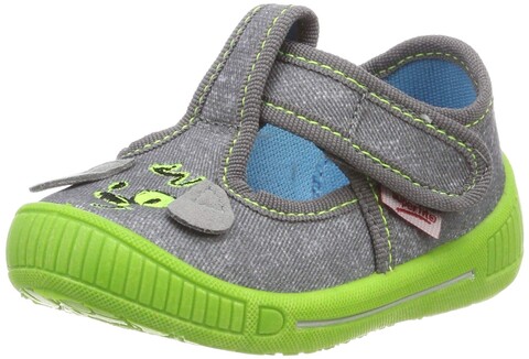 Superfit Jungen Hausschuh Bully grau Größe 18 – Bequeme Kinderschuhe - Neu