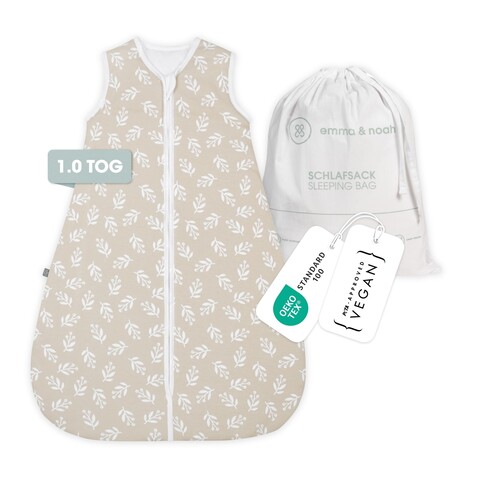 emma & noah Baby-Schlafsack Floral Sand TOG 1.0 Bio-Baumwolle - Sehr gut