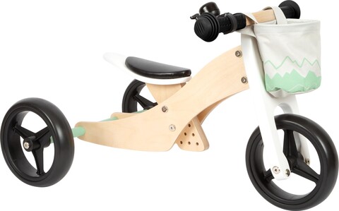 small foot® Laufrad & Dreirad Salbeigrün – 4in1 Holzfahrzeug - Wie neu