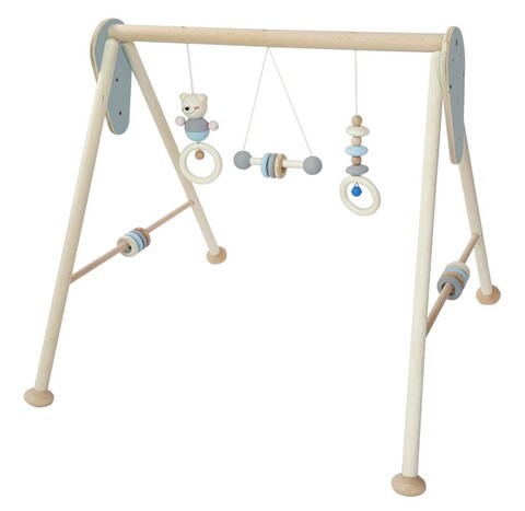 HESS Babyspielgerät nature blue – Spieltrapez aus Holz für Babys - Wie neu