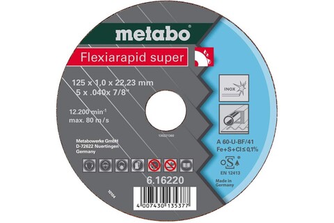 [616222000] - Metabo Flexiarap Id Super 125X1,6X22,23 Inox Tr