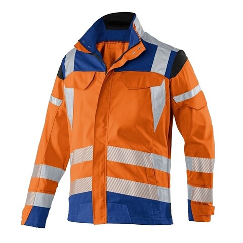 KÜBLER REFLECTIQ Jacke 1207 Warnschutz warnorange/kbl.blau Gr. 58 - Neu