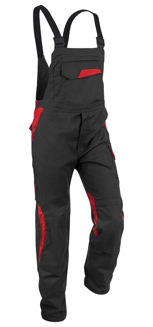 KÜBLER VITA cotton+ Latzhose 3L47 Schwarz/Mittelrot Gr. 42 - Neu