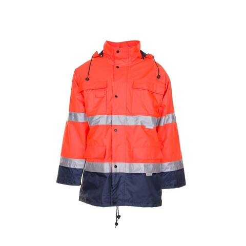Planam Warnschutz Parka Orange/Marine XXXL – Wasserdicht, Atmungsaktiv - Neu