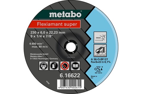 Metabo Flexiamant Super 230X6, 0X22,23 Inox, Schruppscheibe,