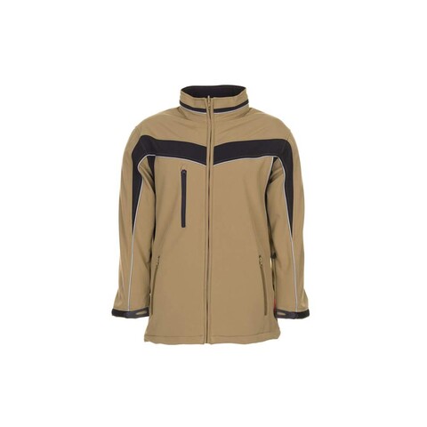 Planam Softshelljacke Plaline Sand/Schwarz XS – Arbeitsjacke für Herren - Neu