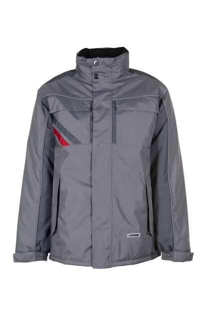 Planam Highline Winterjacke, zink/schiefer/rot, Größe S - Neu