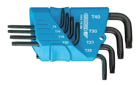 Gedore H 43 TX-08 Winkelschraubendreher-Satz 8-tlg. TX T10-T45 - Neu