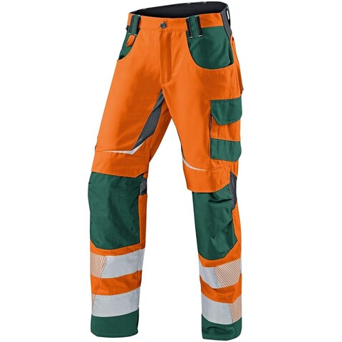 Kübler REFLECTIQ Warnschutz-Bundhose 2407 warnorange/moosgrün Gr. 25 - Neu