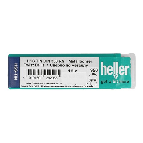 Heller HSS TIN DIN 338 Stahlbohrer Set 5-tlg. Ø 13 mm - Neu