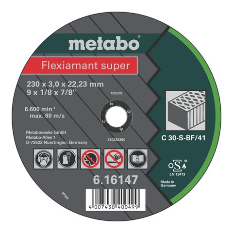 Metabo Flexiamant Super 180x3,0x22,23 mm Stein-Trennscheibe - Neu