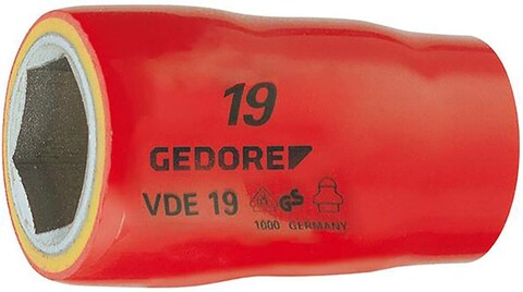Gedore VDE 19 22 VDE-Steckschlüsseleinsatz 1/2" 6-kant 22 mm - Neu