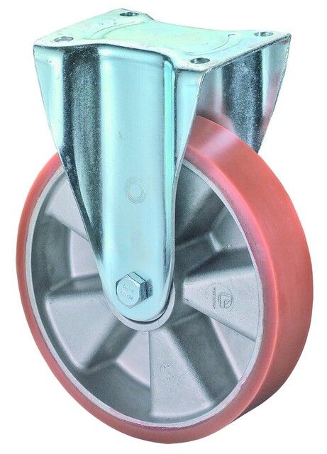 BS Rollen Bockrolle 125mm 450kg Guß-PU Platte 138x110mm - Neu