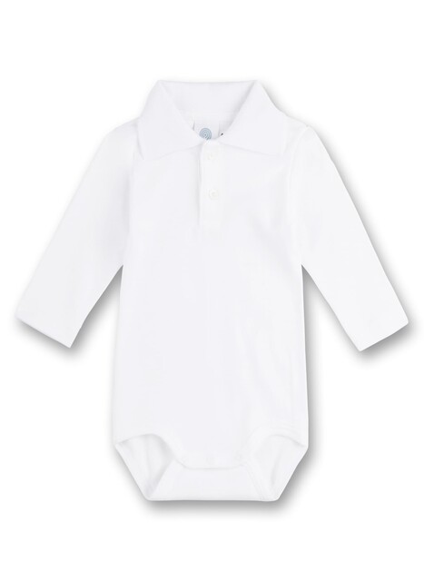 Sanetta Polobody Langarm Weiß – Babybody aus 100% Baumwolle - Neu
