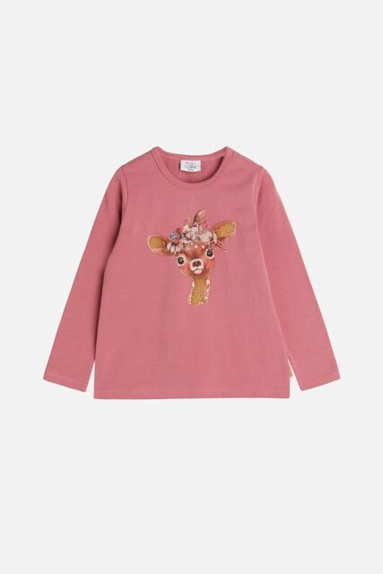 Hust & Claire Langarmshirt Alma Baby Plum – Bio-Baumwolle, Stickerei - Neu