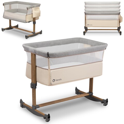 Lionelo Beistellbett Leonie Beige Sand – 3-in-1 Babybett mit Matratze - Sehr gut