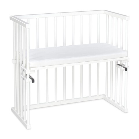 Babybay Beistellbett Midi weiß mit Matratze Classic