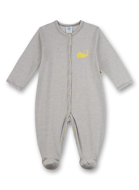 Sanetta Baby-Overall offwhite Ringel Wal Größe 98 – Bio-Baumwolle - Neu
