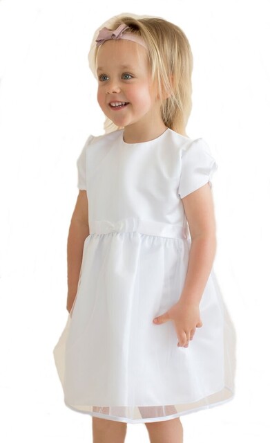 Hobea Taufkleid Jana mit Satinschleife weiß Größe: 62