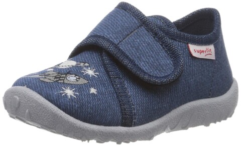 Superfit Jungen Hausschuh Spotty Blau Größe 18 – Bequemer Klettverschluss - Neu