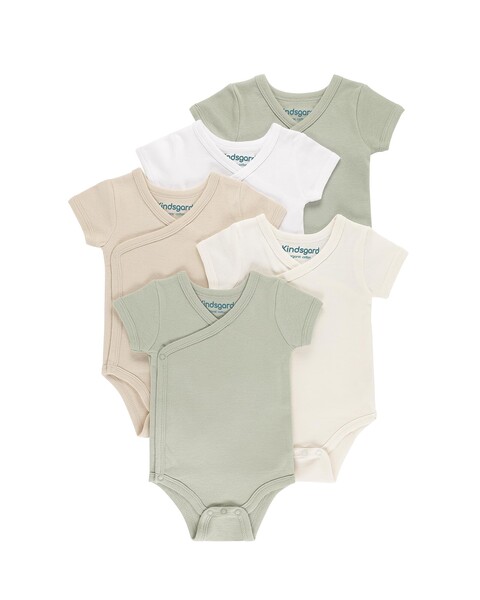 Kindsgard Wickelbody trunder 5er-Pack kurzarm beige - Wie neu