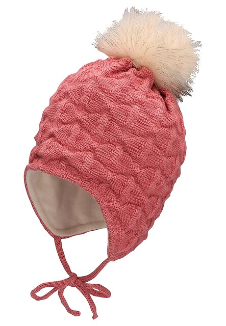 Sterntaler Bommelmütze  Struktur rosa