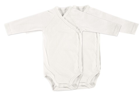Alvi Langarmbody 2er Pack Bio-Baumwolle Weiß – Babybody Set - Neu
