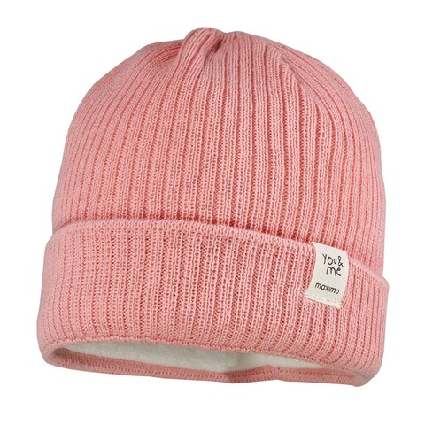 Maximo Baby Beanie GOTS Umschlag rose tan
