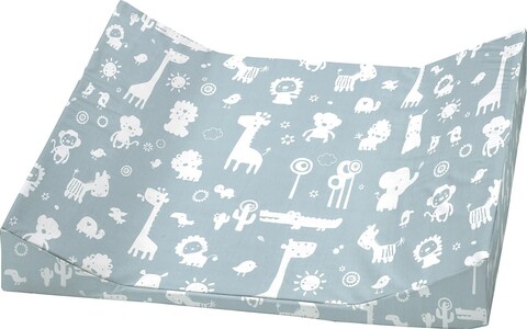ALVI Wickelauflage 2stg. Keil 68x60 Folie Zootiere puderblau