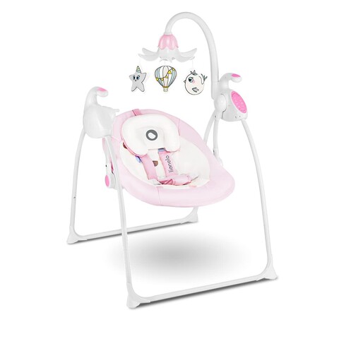 Lionelo Robin Babywippe mit Musik 5-Punkt-Grutsystem pink