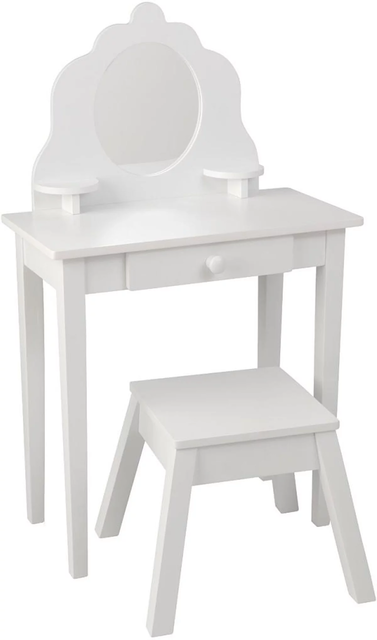 KidKraft Frisiertisch mit Hocker aus Holz 66x31x100cm weiß