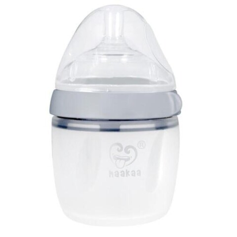 Haakaa Generation 3 Babyflasche 160ml – Silikon, BPA-frei, Grau - Neu
