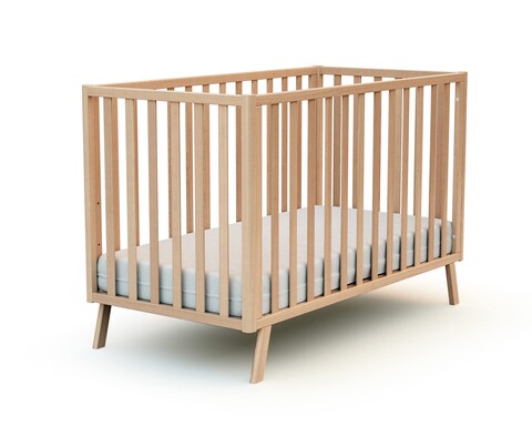 AT4 Babybett Confort 60x120 cm graphitgrau lackierte Buche - Gut
