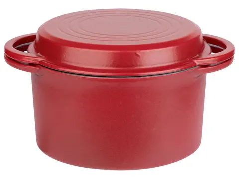 GSW Gusseisen Kochtopf 2-in-1 21cm rot