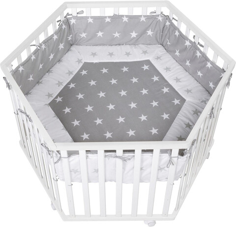 Roba Laufgitter Cosiplay 6-eckig weiß Little Stars